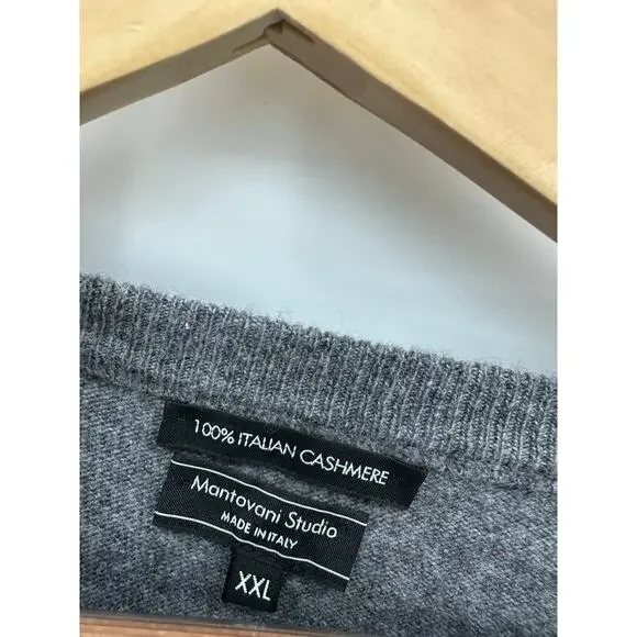 Mantovani Studio Italian Cashmere Gray Sweater Men Sz XXL Minimal Quiet Luxury - Picture 6 of 6